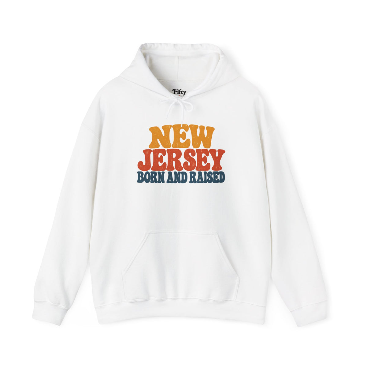 New Jersey Born and Raised Retro 1970s Unisex Hoodie Graphic