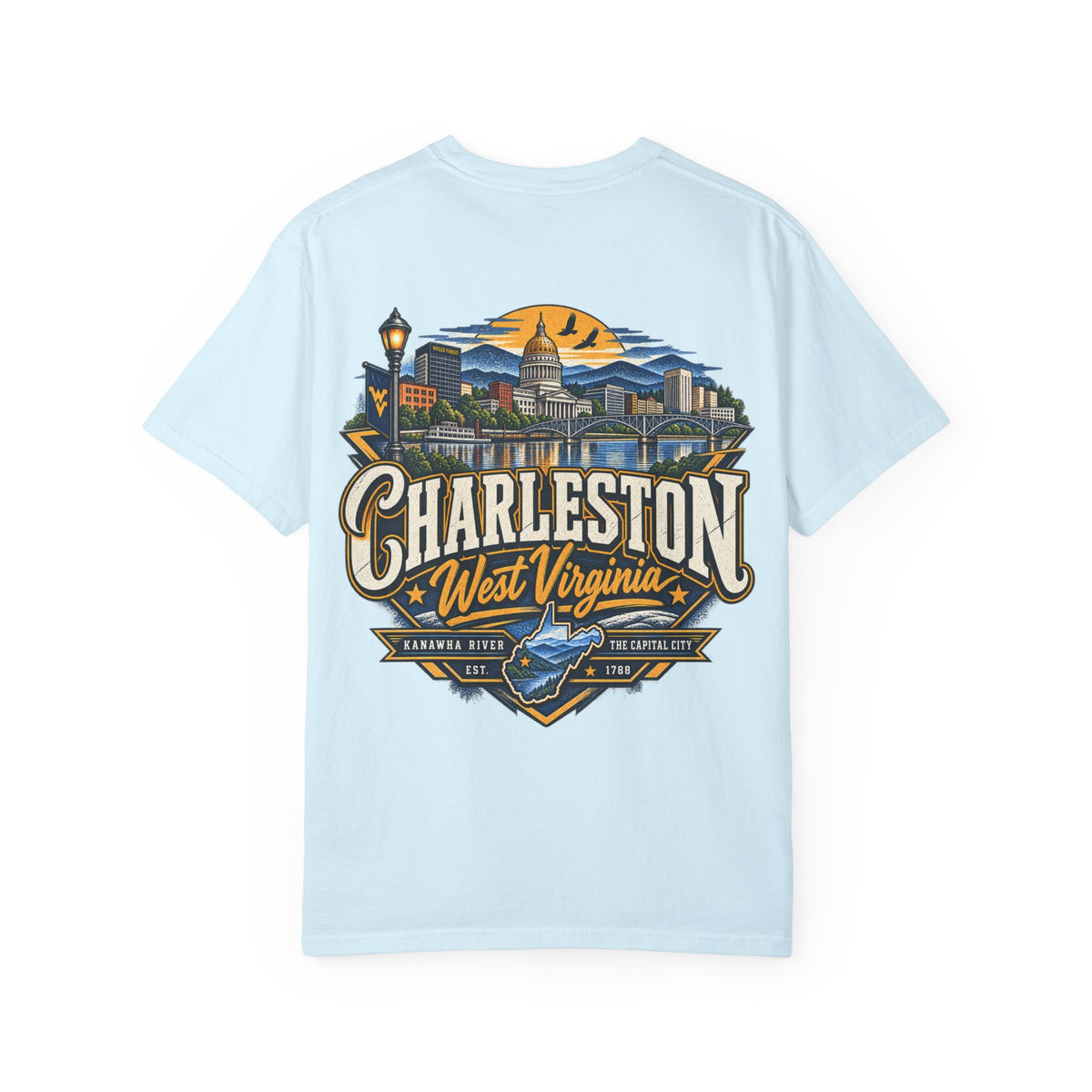 Charleston West Virginia Unisex Comfort Color 1717 Streetwear Graphic Tee