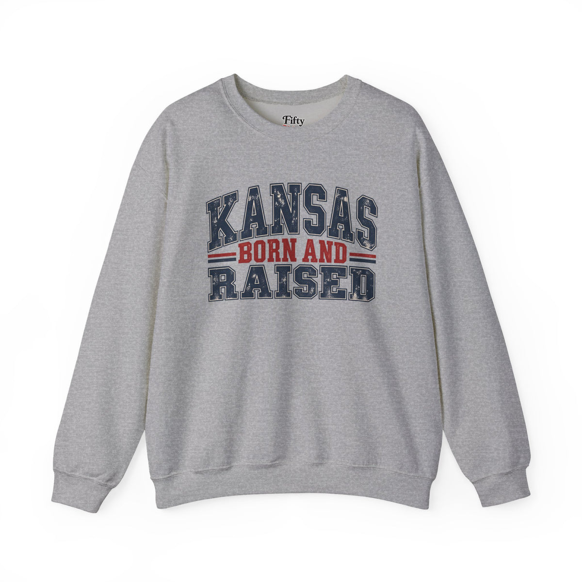Kansas Born and Raised Vintage Americana Unisex Sweatshirt Graphic