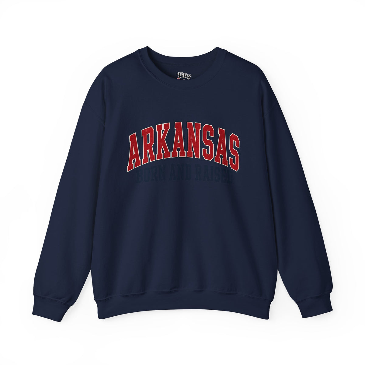 Arkansas Born and Raised Vintage Athletic Heritage Unisex Sweatshirt Graphic