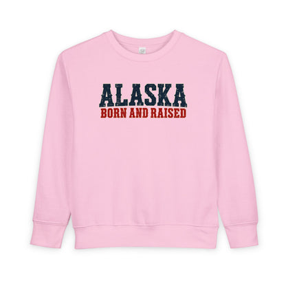 Alaska Born and Raised Western Bold Unisex Toddler Sweatshirt