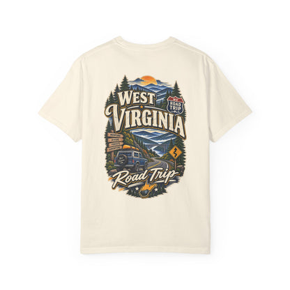 West Virginia Road Trip Unisex Comfort Color 1717 Streetwear Graphic Tee