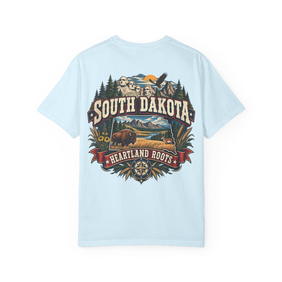 South Dakota Heartland Roots Unisex Comfort Color 1717 Streetwear Graphic Tee