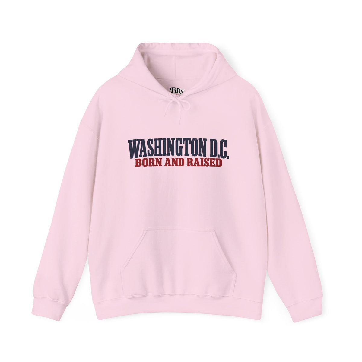 Washington DC Born and Raised Heritage Serif Unisex Hoodie Graphic