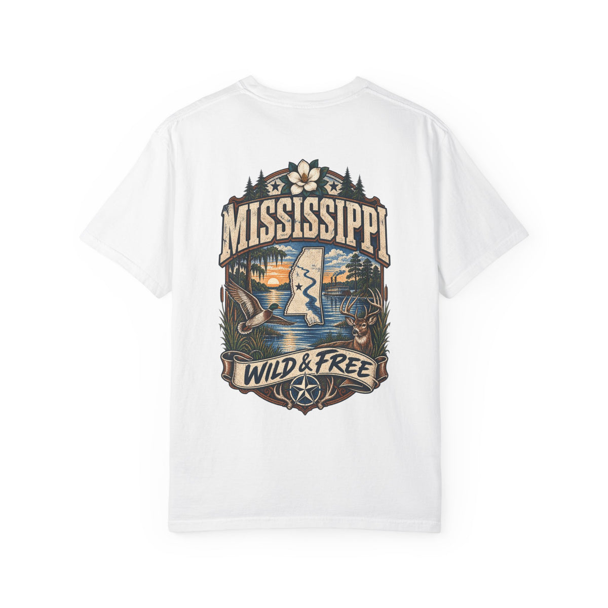 Mississippi Wild & Free Unisex Comfort Color 1717 Streetwear Graphic Tee