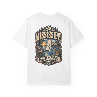 Mississippi Wild & Free Unisex Comfort Color 1717 Streetwear Graphic Tee