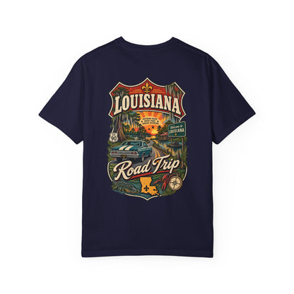 Louisiana Road Trip Unisex Comfort Color 1717 Streetwear Graphic Tee