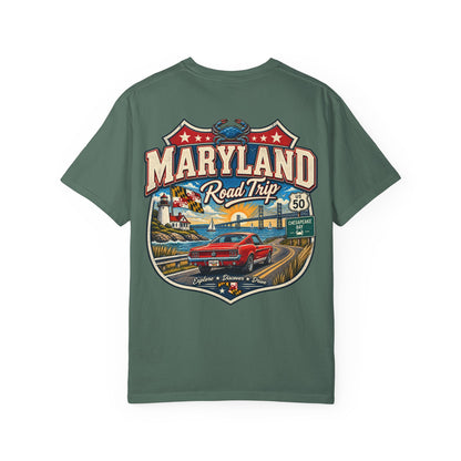 Maryland Road Trip Unisex Comfort Color 1717 Streetwear Graphic Tee