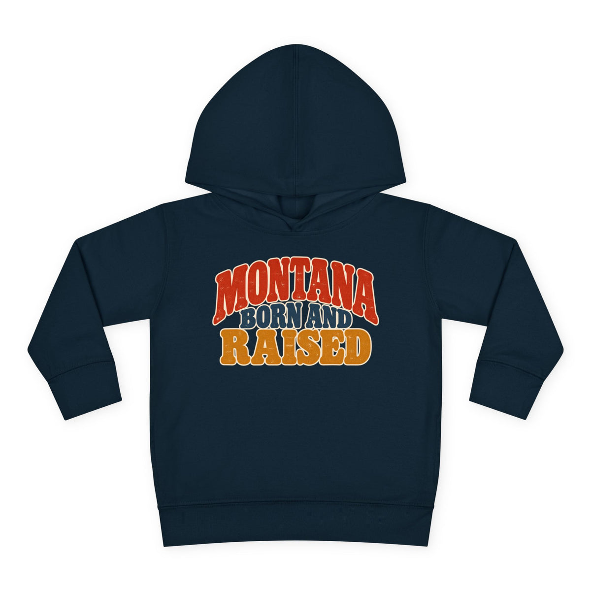 Montana Born and Raised Retro 1970s Unisex Toddler Pullover Fleece Hoodie
