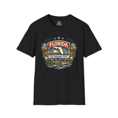 Florida Heritage Badge Unisex Softstyle T Shirt State Pride Graphic Tee Collections FS03