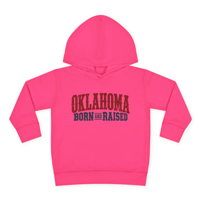 Oklahoma Born and Raised Classic Western Souvenir Unisex Toddler Pullover Fleece Hoodie