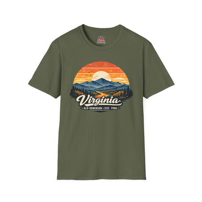 Virginia Mountain Sunset Unisex Softstyle T Shirt State Pride Graphic Tee Collections FS03