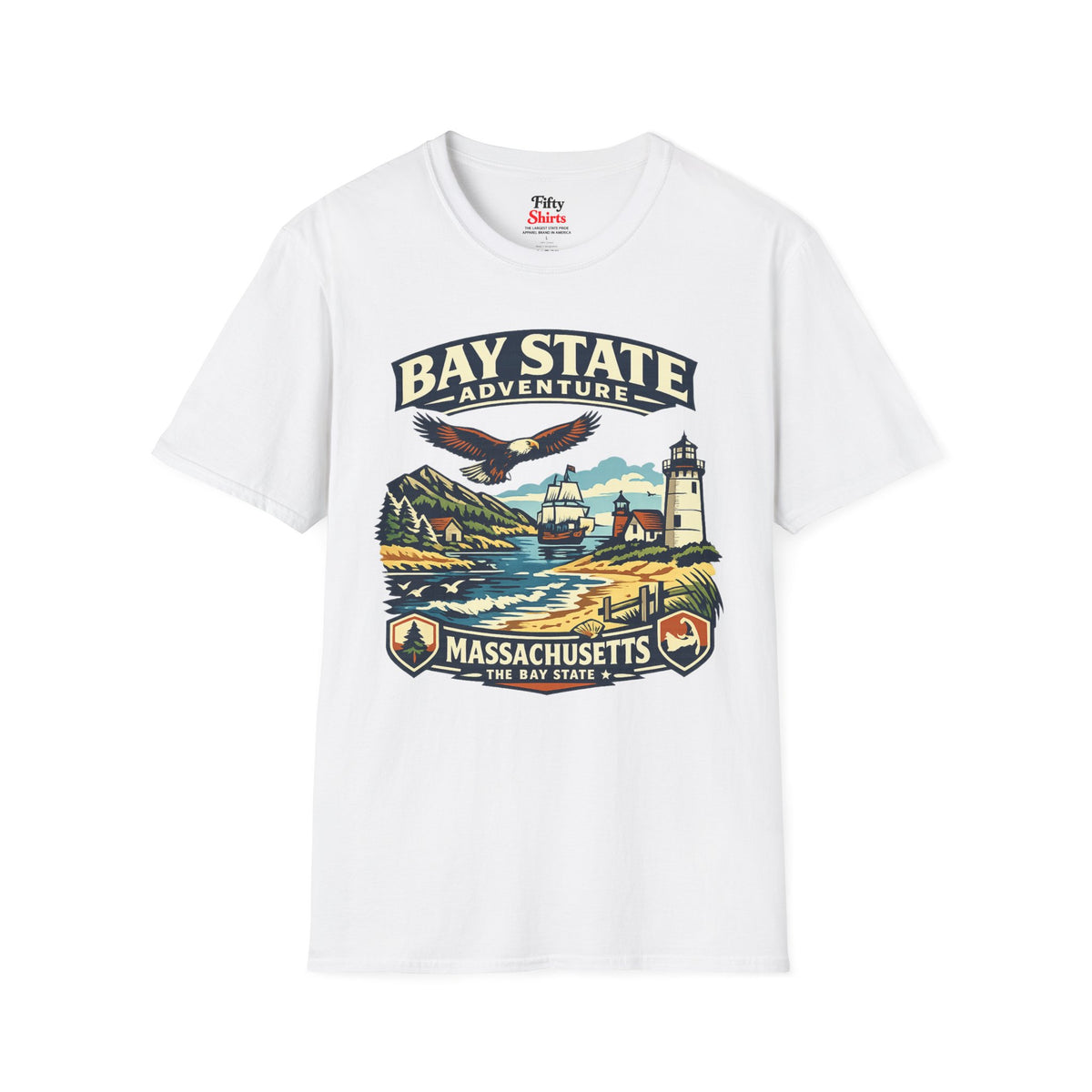 Massachusetts Bay State Adventure Unisex Softstyle T Shirt State Pride Graphic Tee Collections FS03