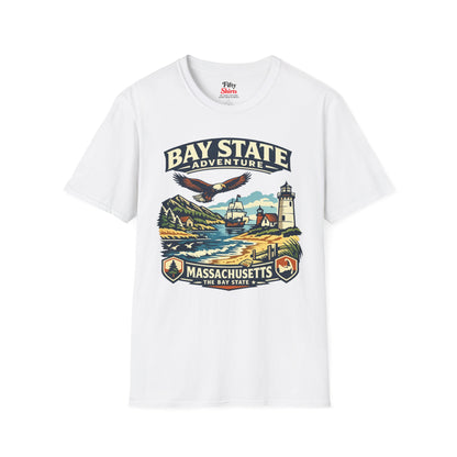 Massachusetts Bay State Adventure Unisex Softstyle T Shirt State Pride Graphic Tee Collections FS03