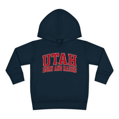 Utah Born and Raised Collegiate Classic Unisex Toddler Pullover Fleece Hoodie