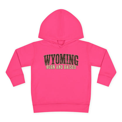 Wyoming Born and Raised Vintage Western Americana Unisex Toddler Pullover Fleece Hoodie