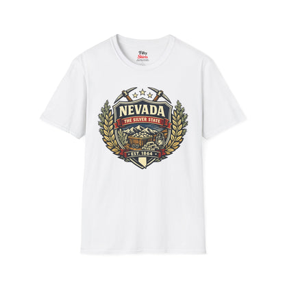 Nevada Heritage Badge Unisex Softstyle T Shirt State Pride Graphic Tee Collections FS03
