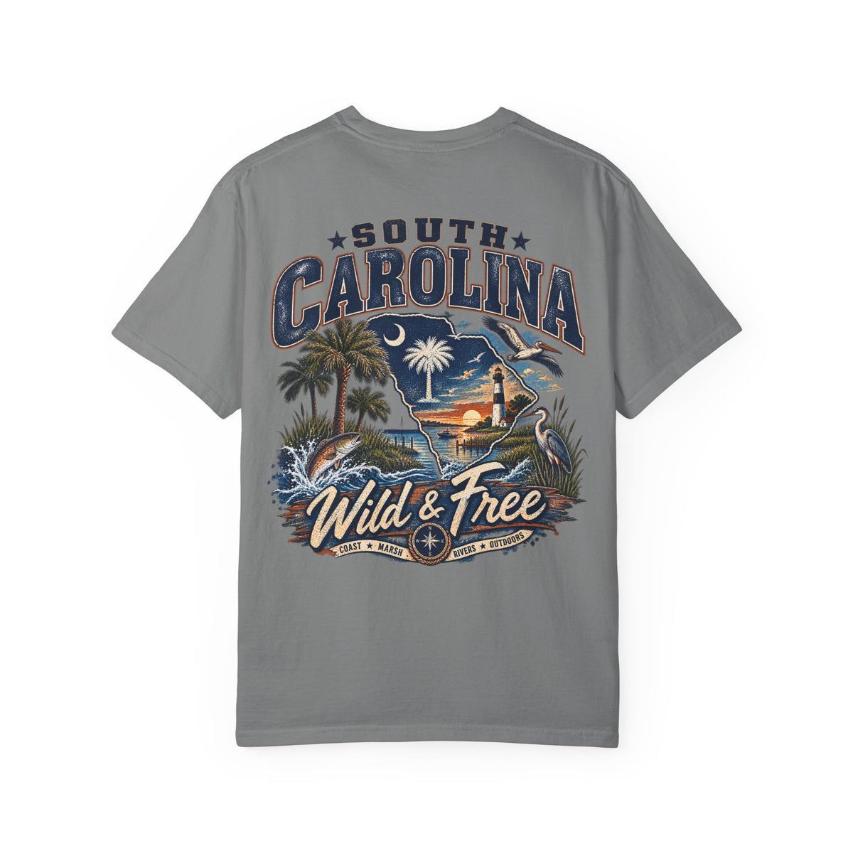 South Carolina Wild & Free Unisex Comfort Color 1717 Streetwear Graphic Tee