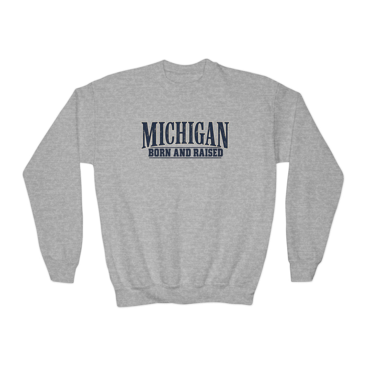 Michigan Born and Raised Premium Heritage Unisex Youth Crewneck Sweatshirt