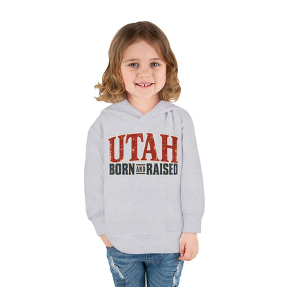 Utah Born and Raised Premium Heritage Unisex Toddler Pullover Fleece Hoodie