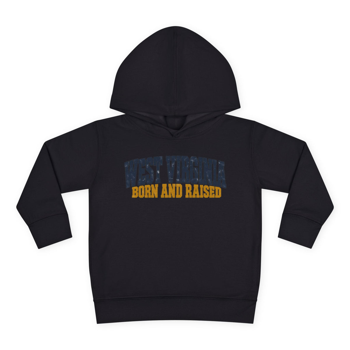 West Virginia Born and Raised Bold Workwear Unisex Toddler Pullover Fleece Hoodie