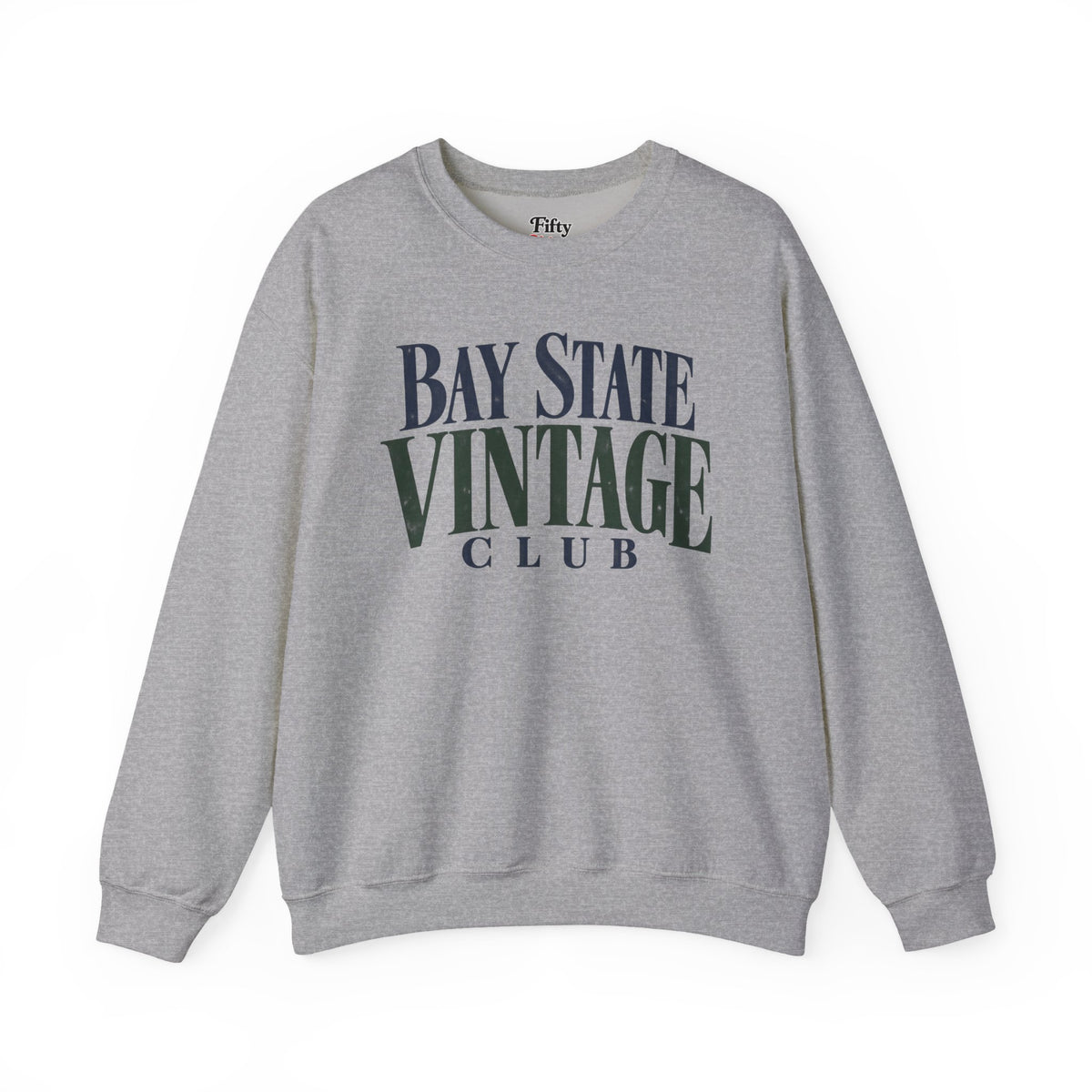 Massachusetts Bay State Vintage Club Unisex Crewneck Sweatshirt State Name Graphic