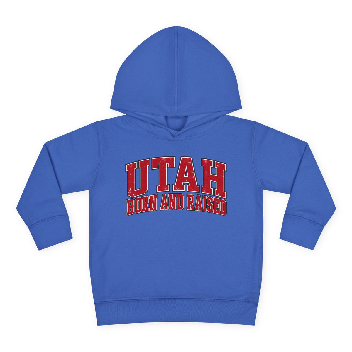 Utah Born and Raised Collegiate Classic Unisex Toddler Pullover Fleece Hoodie