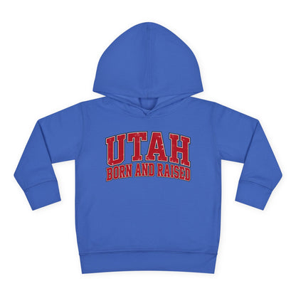 Utah Born and Raised Collegiate Classic Unisex Toddler Pullover Fleece Hoodie