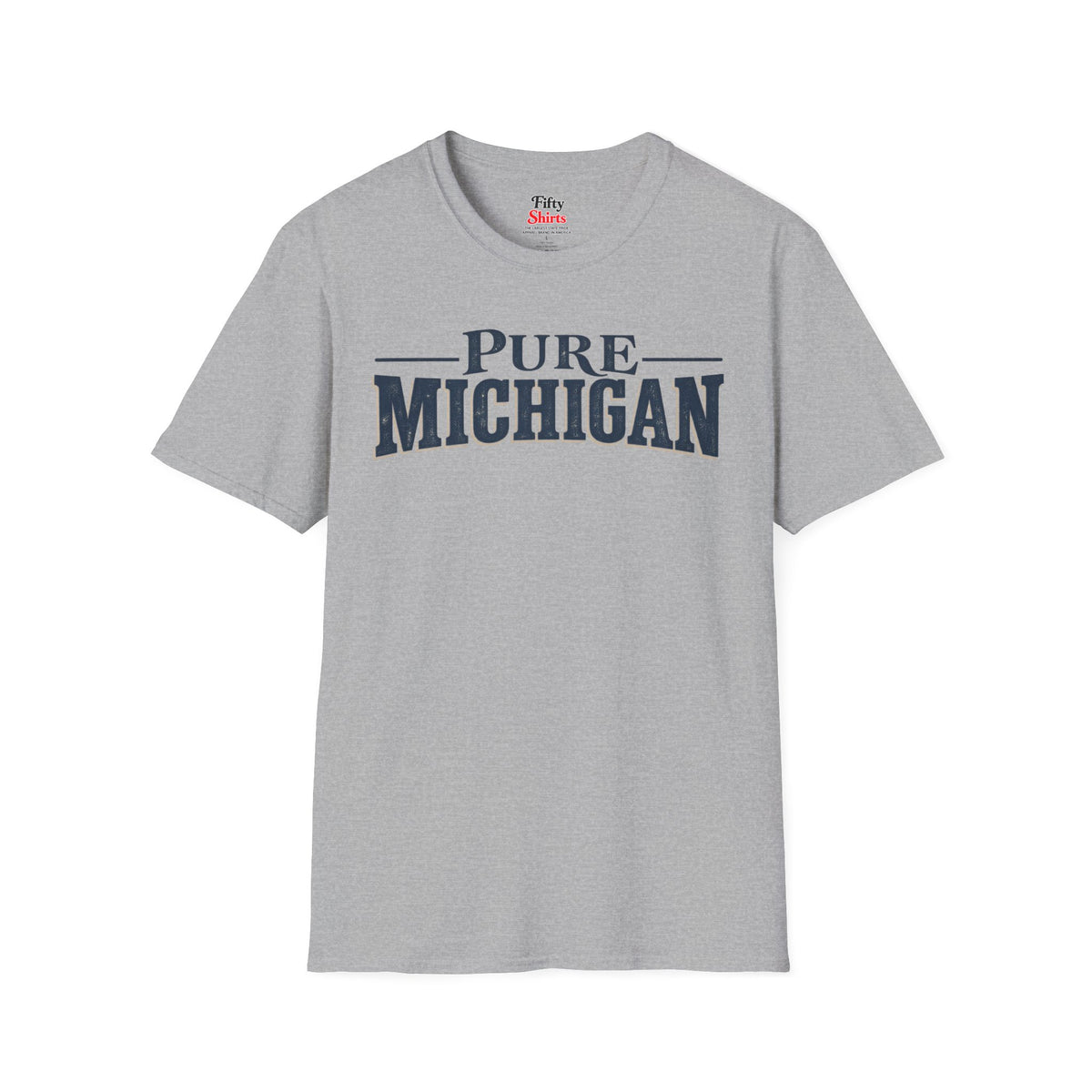 Pure Michigan Unisex Softstyle T Shirt State Name Graphic Tee