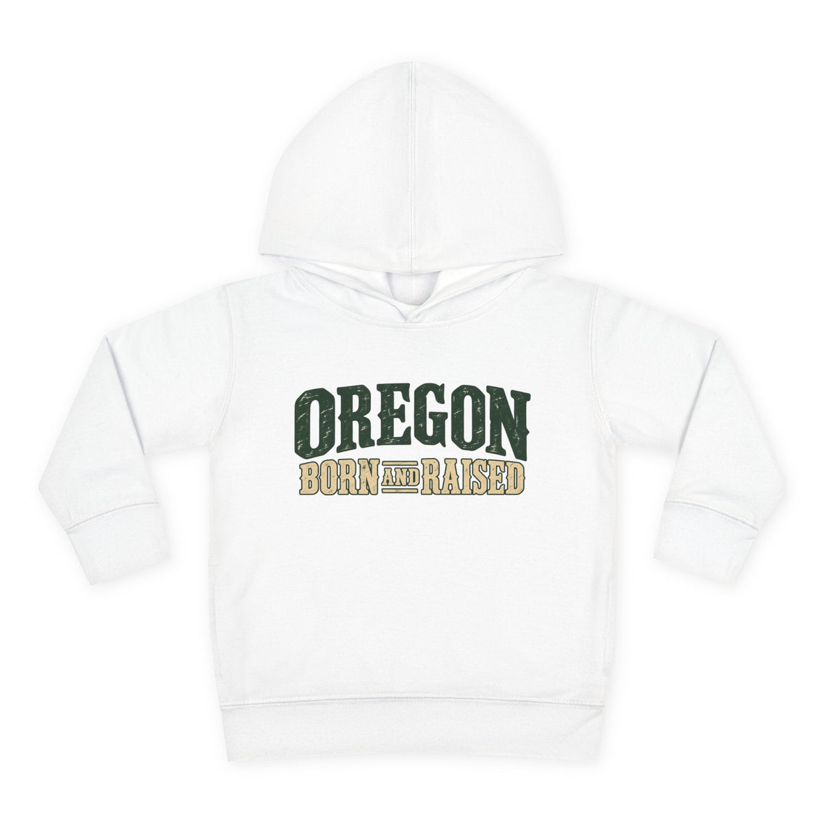 Oregon Born and Raised Rustic Pacific Northwest Unisex Toddler Pullover Fleece Hoodie