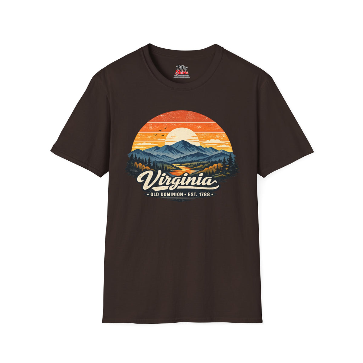 Virginia Mountain Sunset Unisex Softstyle T Shirt State Pride Graphic Tee Collections FS03