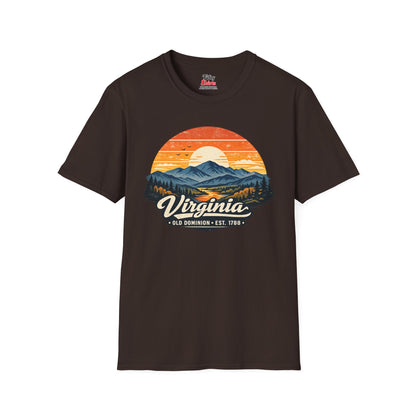 Virginia Mountain Sunset Unisex Softstyle T Shirt State Pride Graphic Tee Collections FS03