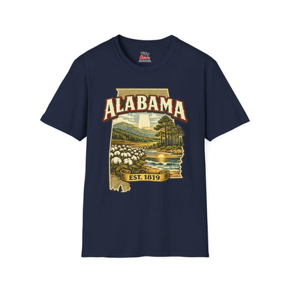 Vintage Alabama Heritage Unisex Softstyle T Shirt State Pride Graphic Tee Collections FS03