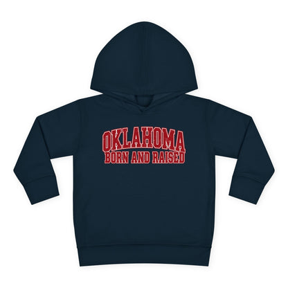Oklahoma Born and Raised Vintage Collegiate Unisex Toddler Pullover Fleece Hoodie