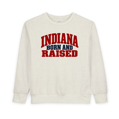 Indiana Born and Raised Rustic Americana Unisex Toddler Sweatshirt