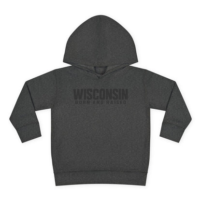 Wisconsin Born and Raised Minimal Modern Unisex Toddler Pullover Fleece Hoodie
