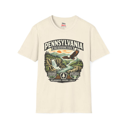 Pennsylvania Keystone State Adventure Unisex Softstyle T Shirt State Pride Graphic Tee Collections FS03