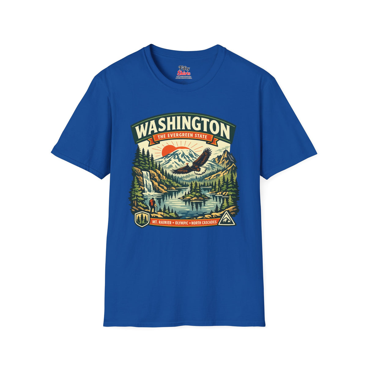 Washington Evergreen State Adventure Unisex Softstyle T Shirt State Pride Graphic Tee Collections FS03