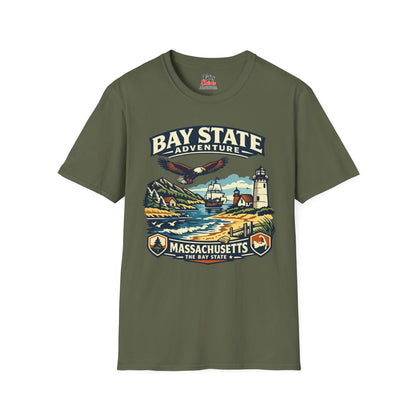Massachusetts Bay State Adventure Unisex Softstyle T Shirt State Pride Graphic Tee Collections FS03