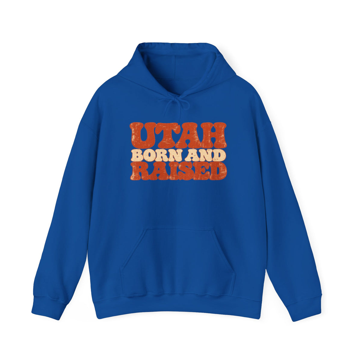 Utah Born and Raised Retro 1970s Unisex Hoodie Graphic