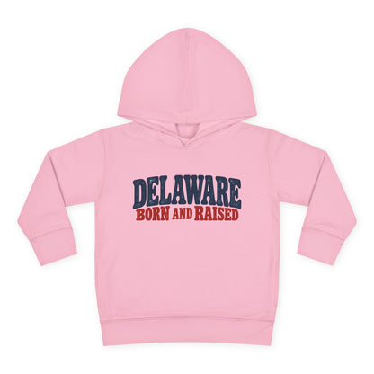 Delaware Born and Raised Retro 1970s Unisex Toddler Pullover Fleece Hoodie