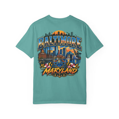 Baltimore Maryland Unisex Comfort Color 1717 Streetwear Graphic Tee
