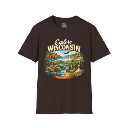 Explore Wisconsin Unisex Softstyle T Shirt State Pride Graphic Tee Collections FS03