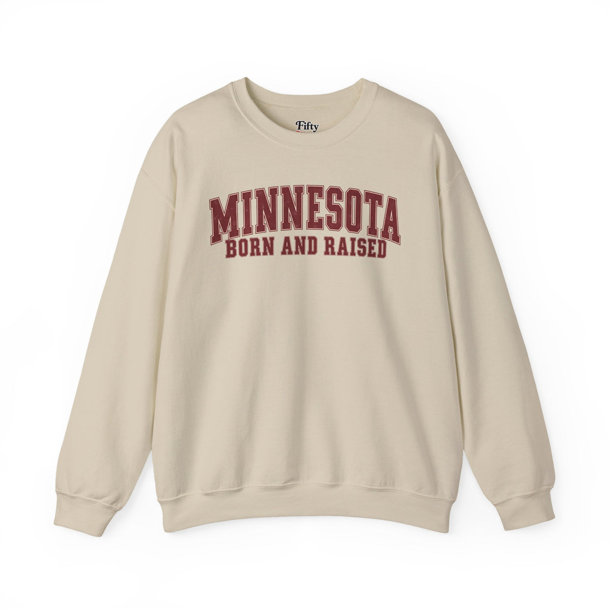 Minnesota Born and Raised Vintage Collegiate Unisex Sweatshirt Graphic