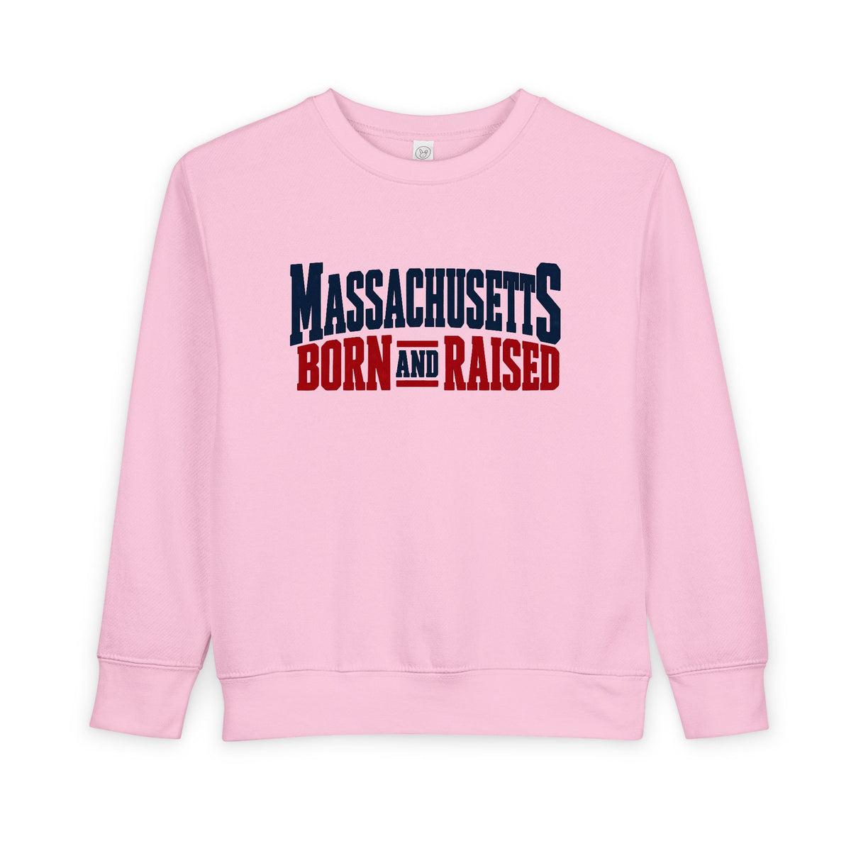 Massachusetts Born and Raised Bold Americana Unisex Toddler Sweatshirt