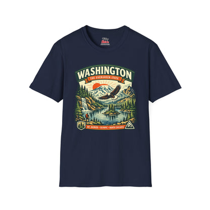 Washington Evergreen State Adventure Unisex Softstyle T Shirt State Pride Graphic Tee Collections FS03