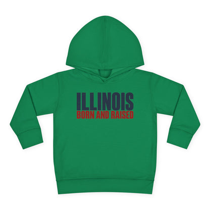 Illinois Born and Raised Modern Midwest Streetwear Unisex Toddler Pullover Fleece Hoodie