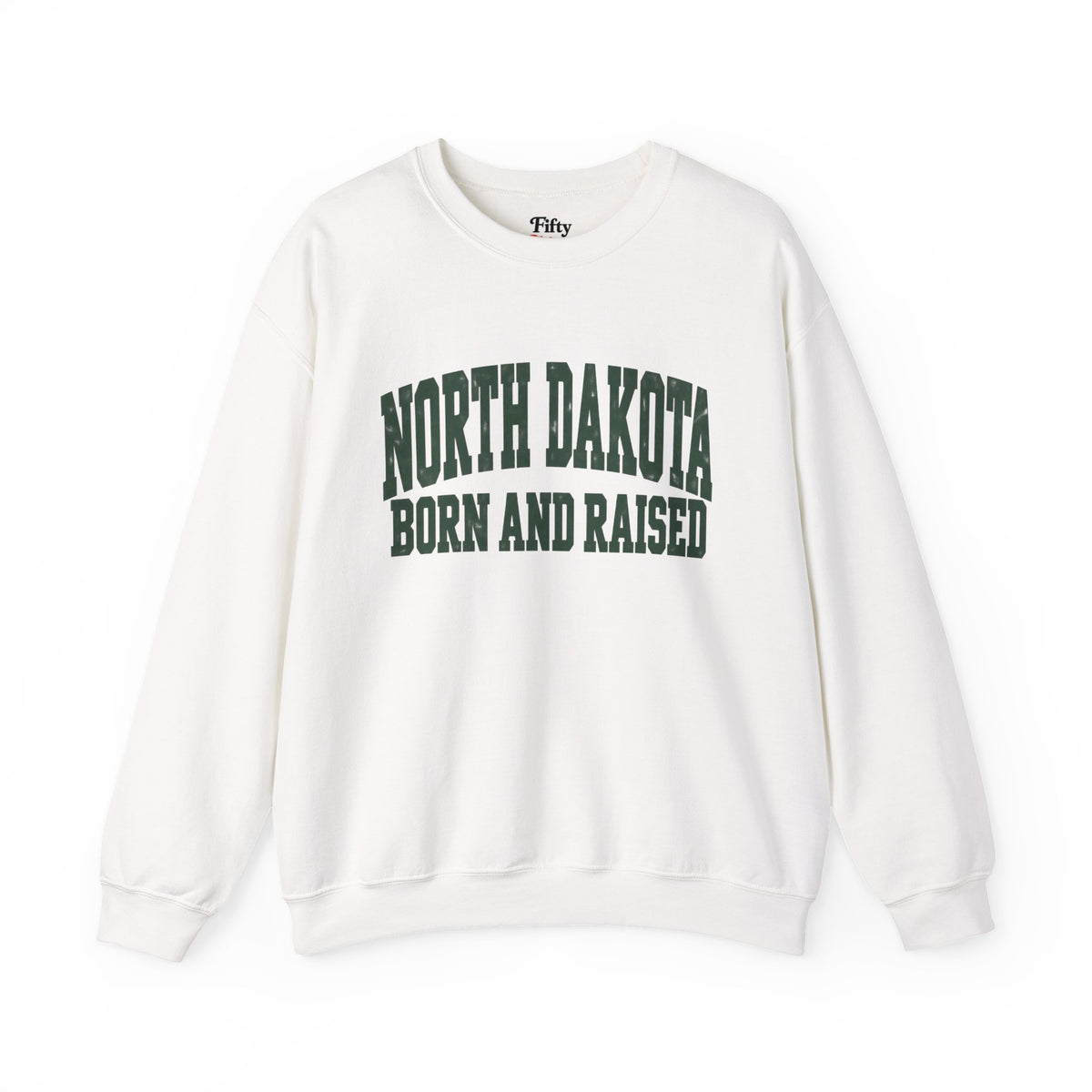 North Dakota Born and Raised Vintage Collegiate Unisex Sweatshirt Graphic
