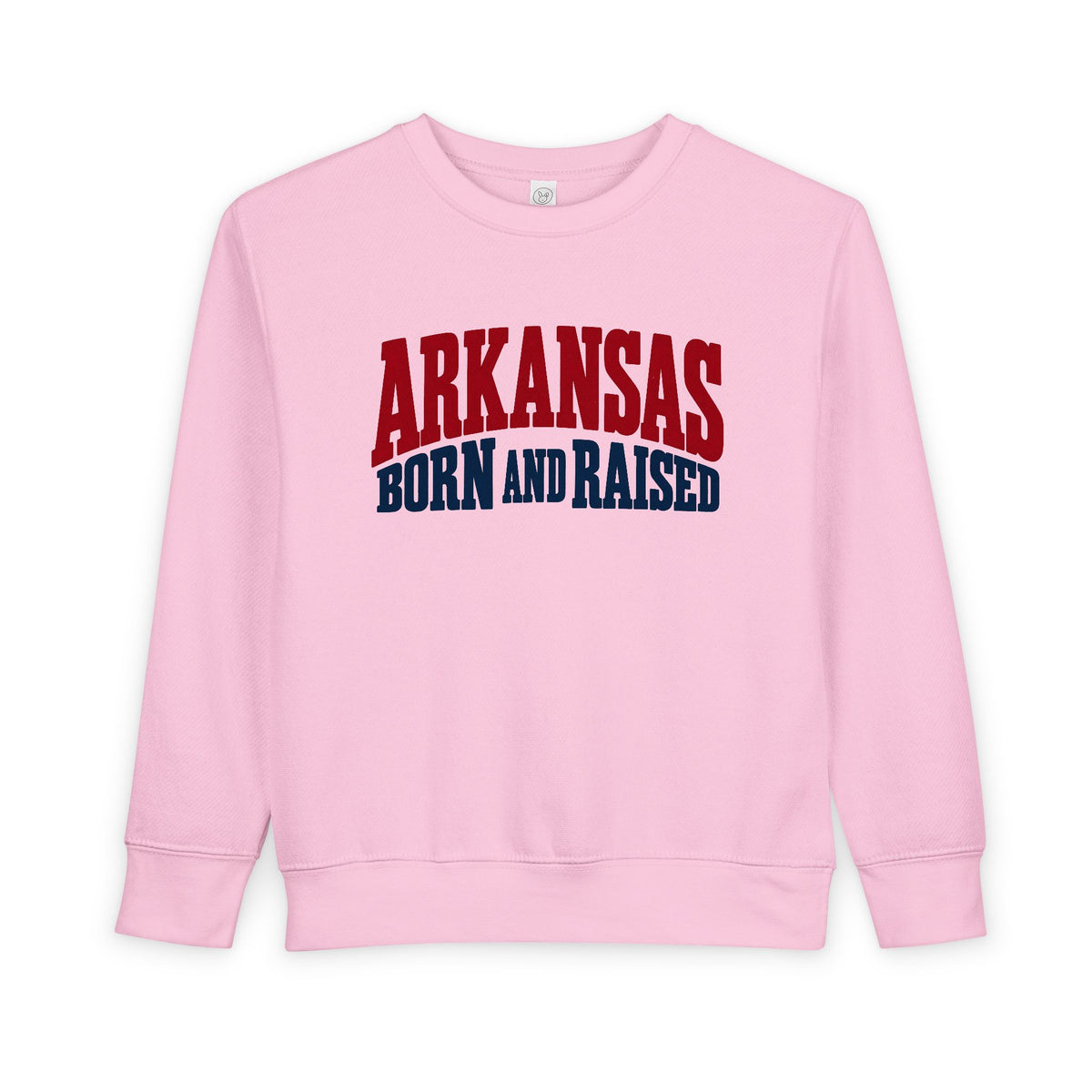 Arkansas Born and Raised Bold Vintage State Pride Unisex Toddler Sweatshirt