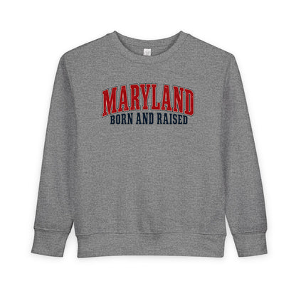 Maryland Born and Raised Chesapeake Heritage Unisex Toddler Sweatshirt